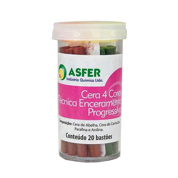 Kit Cera 4 Cores: 5 bastões Azul, Verde, Vermelho, Amarelo - Pote com 20 bastões
